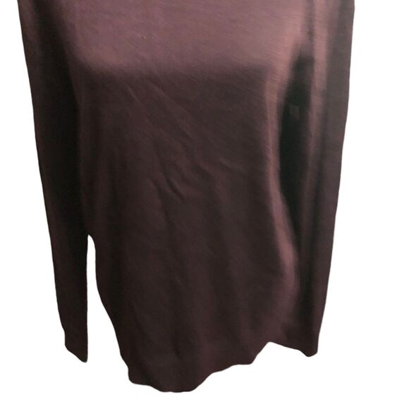 Express Merino Wool Blend Turtleneck Ribbed Knit Sweater, Deep Burgundy SZ M - Picture 3 of 8